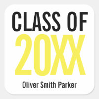 Class of 2020 Yellow Bold Personalised Graduation