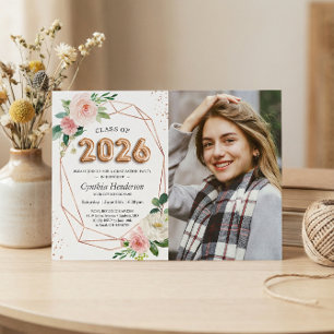 Class of 2021 Balloon Letters Photo Graduation Invitation