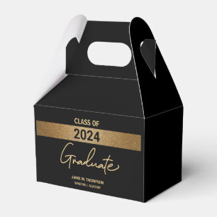 Class of 2021 Black Gold Name Graduation  Favour Box