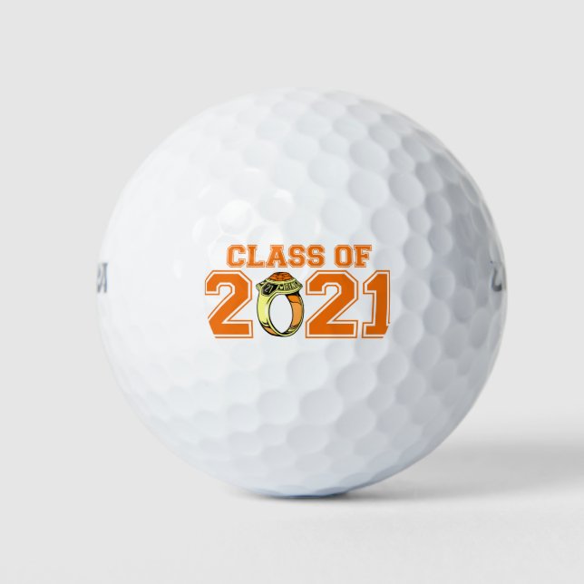 Class Of 2021 Class Ring (Orange) Golf Balls (Front)