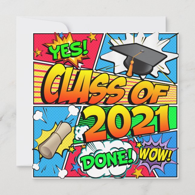 Class of 2021 Comic Book Invitation (Front)