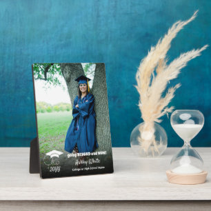 Class of 2021-Custom Grad Photo-White Script Plaque