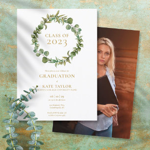 Class of 2021 Garland Photo Graduation Party Invitation