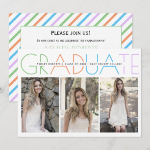 Class of 2021 Graduate graduation photo collage In Invitation