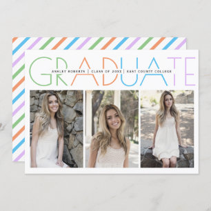Class of 2021 Graduate graduation photo collage In Invitation