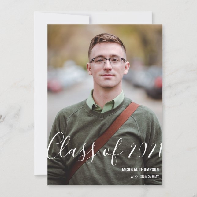 Class of 2021 Graduate Personalised Photo Name Announcement (Front)