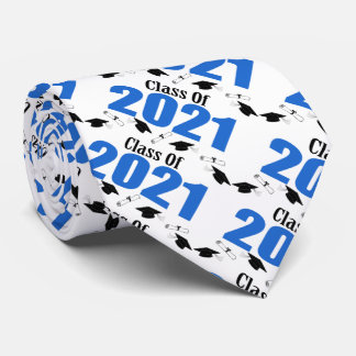 Class Of 2021 Graduation Caps & Diplomas (Blue) Tie