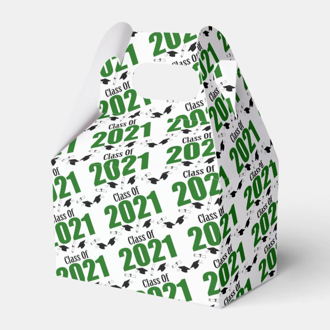 Class Of 2021 Graduation Favour Boxes (Green) (Front Side)