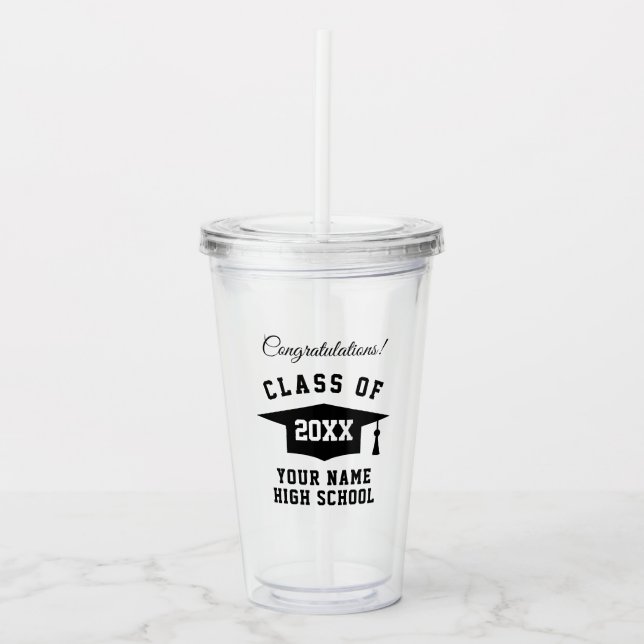 Class of 2021 graduation gift acrylic tumbler (Front)