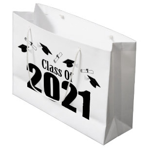 Class Of 2021 Graduation Gift Bag (Black Caps)