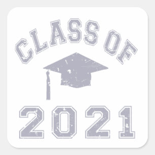 Class Of 2021 Graduation - Grey 2 Square Sticker