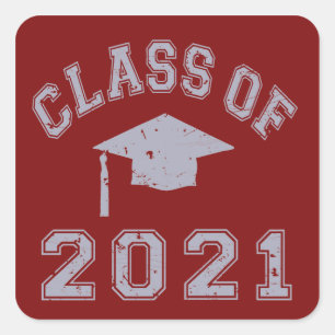 Class Of 2021 Graduation - Grey 2 Square Sticker