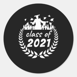 class of 2021 graduation or reunion design by classic round sticker