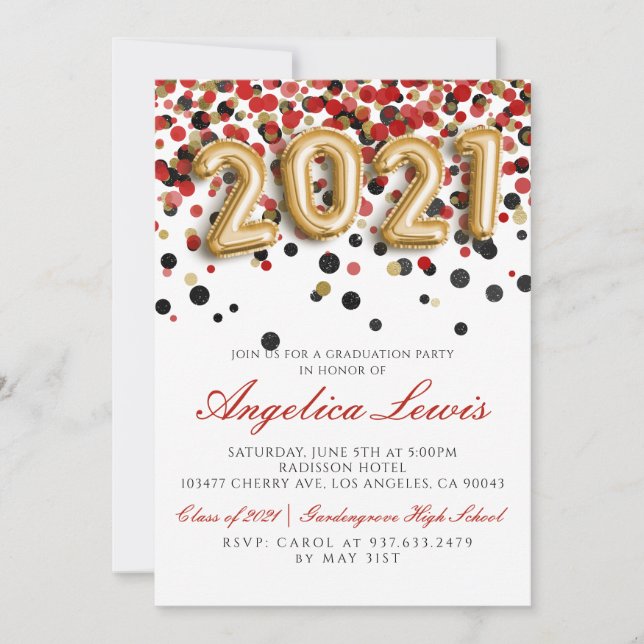 Class of 2021 Graduation Party Invitation (Front)