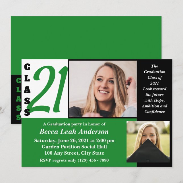 Class of 2021 Hope and Confidence Invitation (Front/Back)
