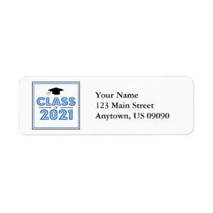Class Of 2021 Return Address Labels (Blue)