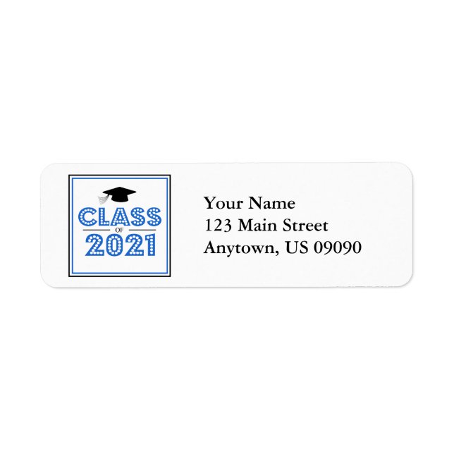 Class Of 2021 Return Address Labels (Blue) (Front)