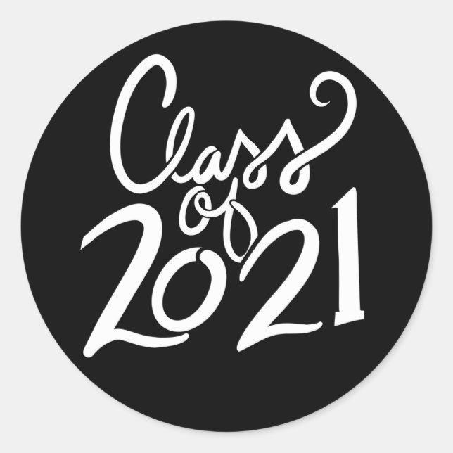 Class of 2021 Senior Graduation Grad Classic Round Sticker (Front)