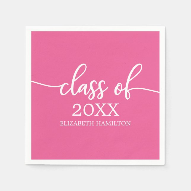 Class of 2021 Simple Chic Calligraphy Classic Napk Napkin (Front)
