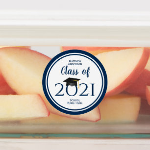 Class of 2021 Simple Elegant Navy Blue Graduation