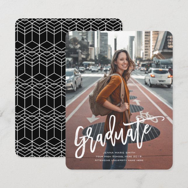 Class of 2021, Trendy, Graduation announcement (Front/Back)