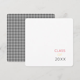 CLASS OF 2022 Black White Check School Colours  Thank You Card