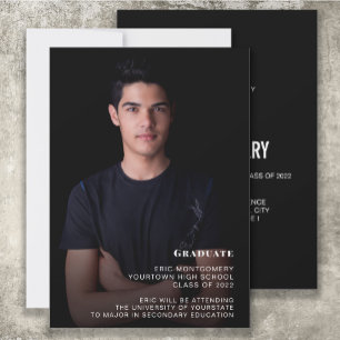 Class of 2022 Boy's Graduation Party Photo  Invitation