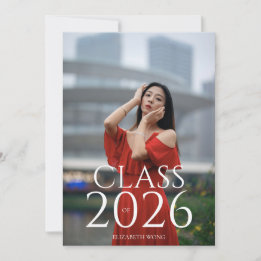 Class of 2022 Custom Text Photo Modern Graduation Announcement