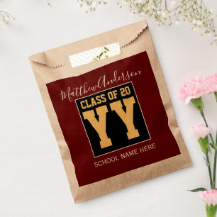 Class of 2022 Elegant Burgundy Graduation Party Favour Bags
