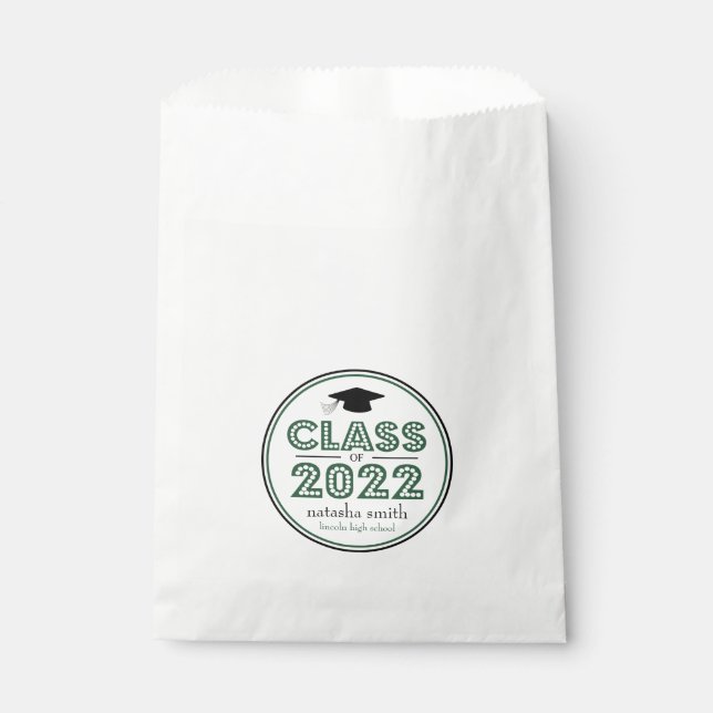 Class Of 2022 Favour Bags (Emerald Green In Lights (Front)