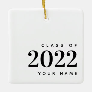Class of 2022 Graduation Modern Christmas Ceramic Ornament