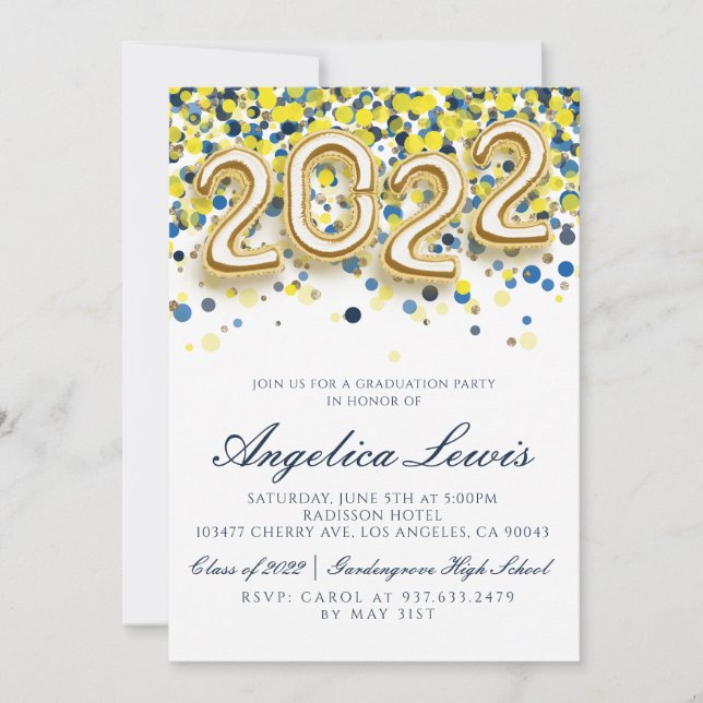 Class of 2022 Graduation Party Invitation (Front)