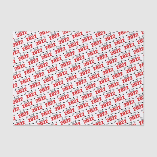 Class Of 2022 Graduation Tissue Paper (Red Caps) (Front)