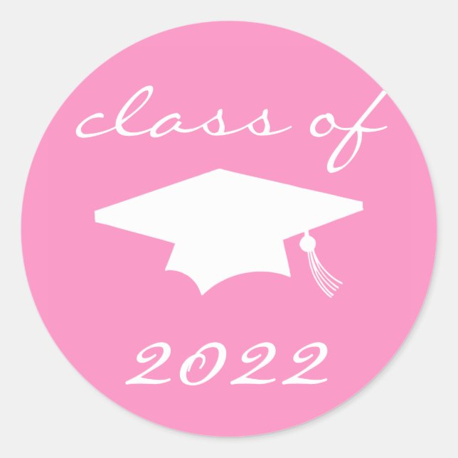 Class Of 2022 Label (Pink Graduation Cap) (Front)
