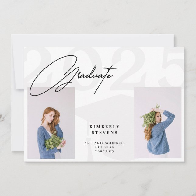 Class of 2022 minimalist elegant 2 photos graduate (Front)