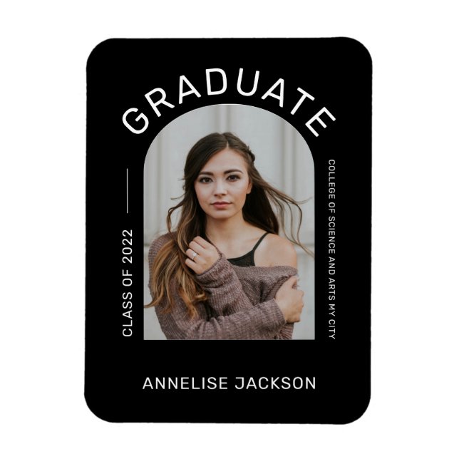 Class of 2022 minimalist simple graduate photo magnet (Vertical)
