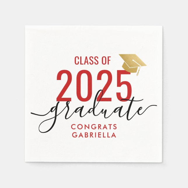 Class of 2022 Modern Graduation Party Napkin (Front)