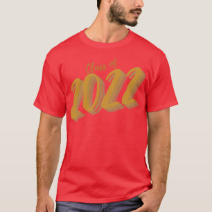 Class Of 2022 Simple Typography Gold Graduation 20 T-Shirt