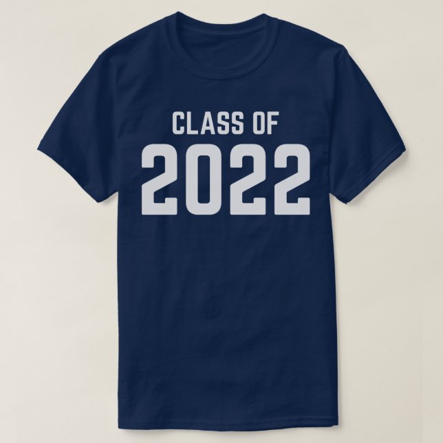 Class Of 2022 Simple Typography White Graduation 2 T-Shirt (Design Front)