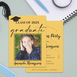 Class Of 2022 Yellow Photo Graduate Announcement