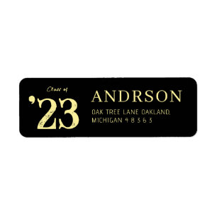 Class of 2023 Black Gold Graduation Return Address