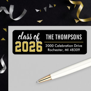 Class of 2023 Black Gold Graduation Return Address
