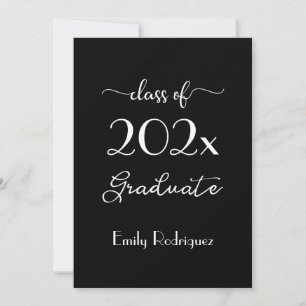Class Of 2023 Chic Black White Graduation Party Invitation