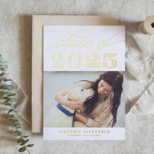 Class of 2023 Classic Typography Photo Graduation