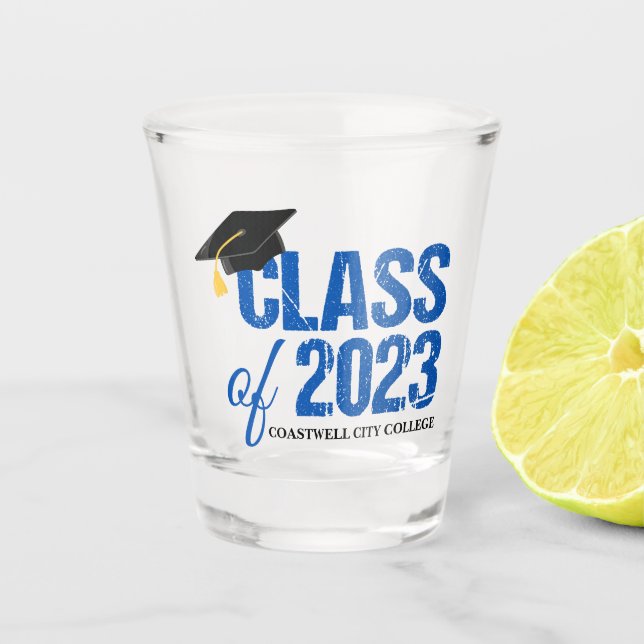 Class of 2023 Custom College Graduation Shot Glass (Front)
