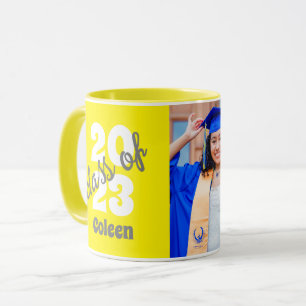 Class Of 2023   Custom Modern Graduation Photo Mug