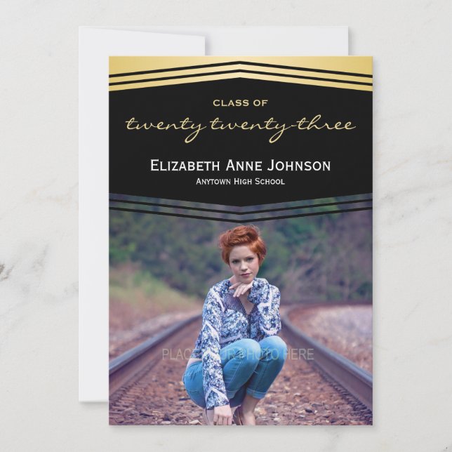 Class of 2023 Deco Photo Graduation Invitation (Front)