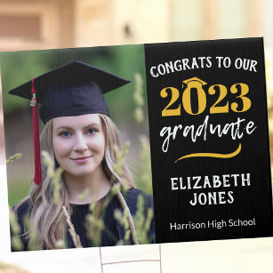 Class of 2023 Double Sided Custom Graduation Photo Garden Sign