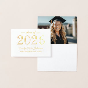 Class of 2023 Elegant Graduation Thank You Gold Foil Card