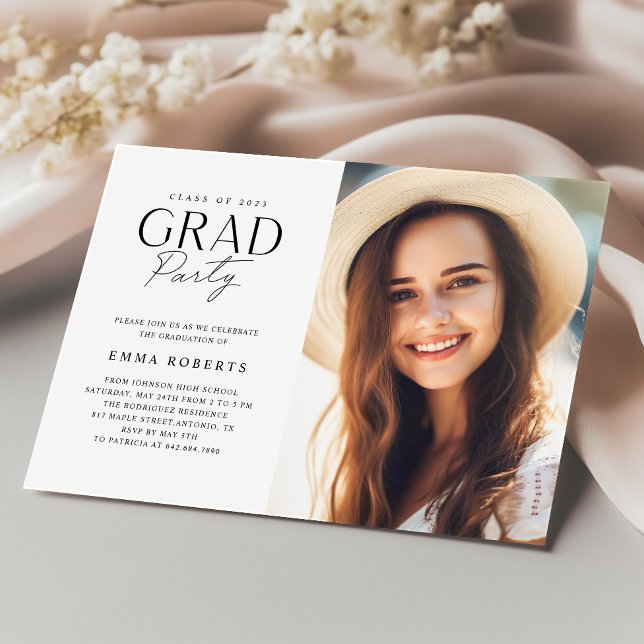 Class of 2023 Elegant Photo College Graduation Invitation (Creator Uploaded)